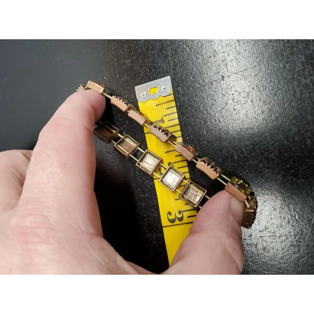 Vintage Bronze‎ Colored Bracelet with stones Jewelry